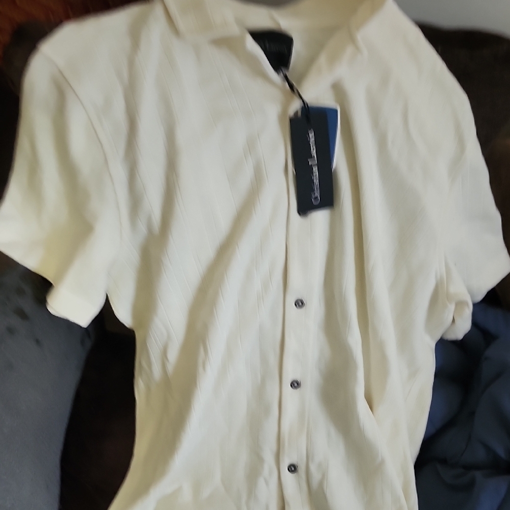 Christian Lacroix Men's Short-Sleeve Button-Down Shirt in Cream